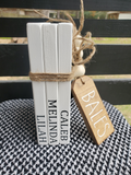 Wooden Books with Tag Set