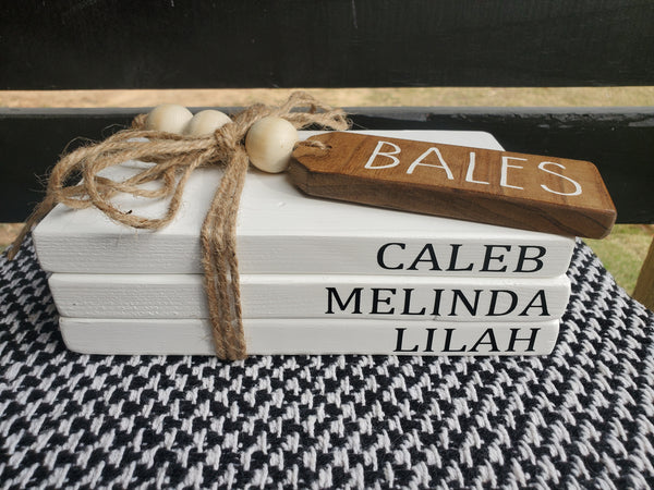 Wooden Books with Tag Set