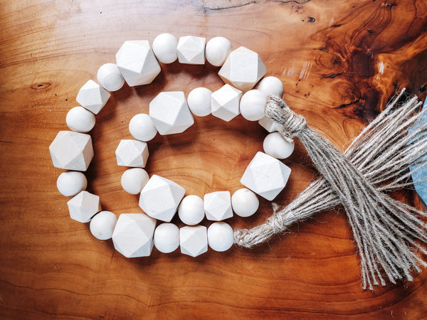 Natural Wood Bead Garland